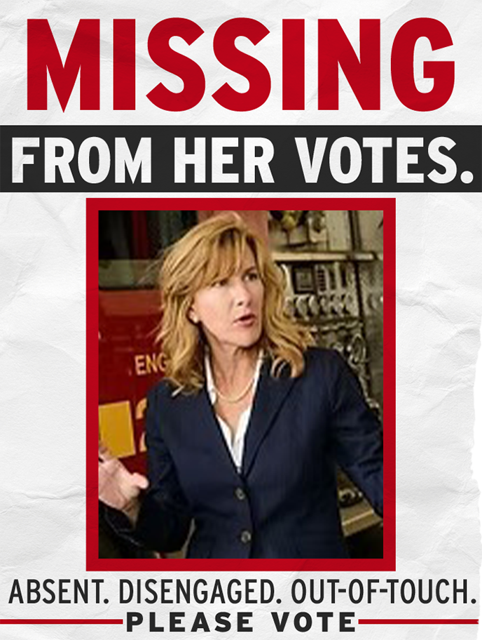 State Senator Mary-Dulany James on a MISSING poster